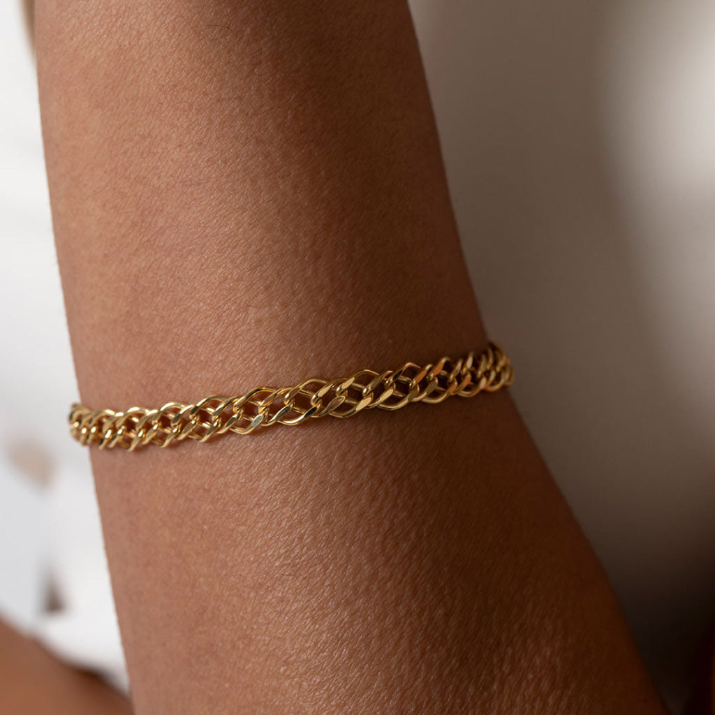 Double Curb Bracelet | 9ct Gold - Bracelet