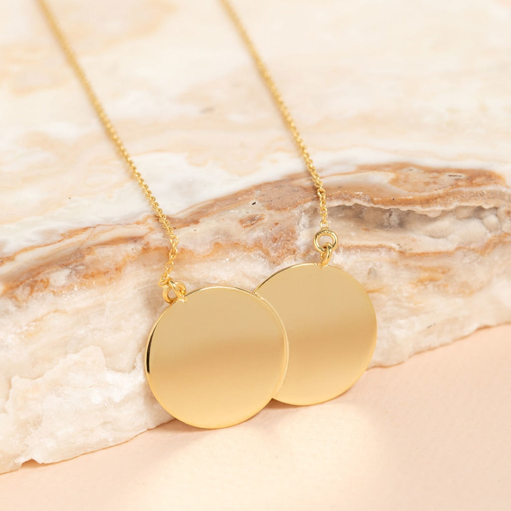 Double Disc Necklace | 9ct Gold - Necklace