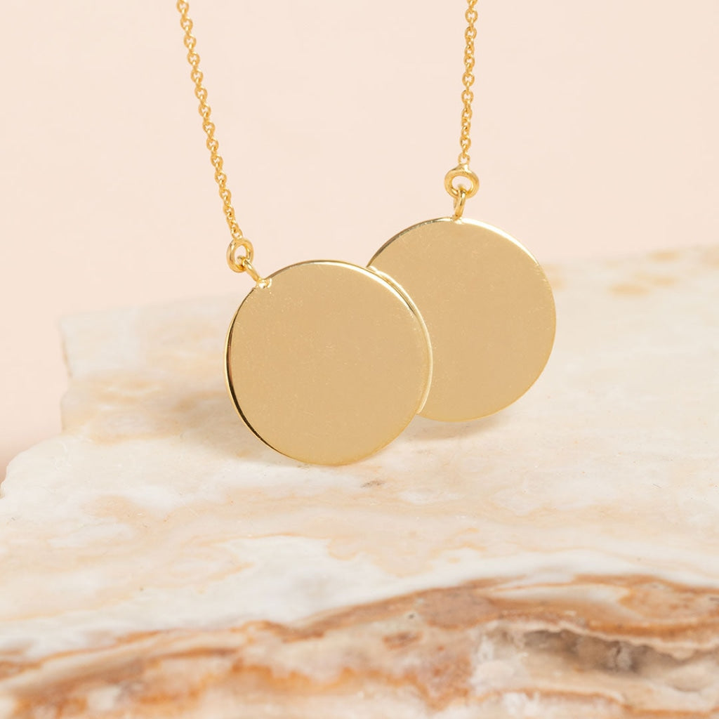 Double Disc Necklace | 9ct Gold - Necklace