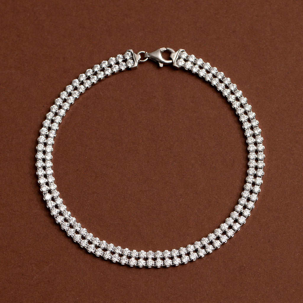 Double Sparkle Line Bracelet | Sterling Silver - Bracelet