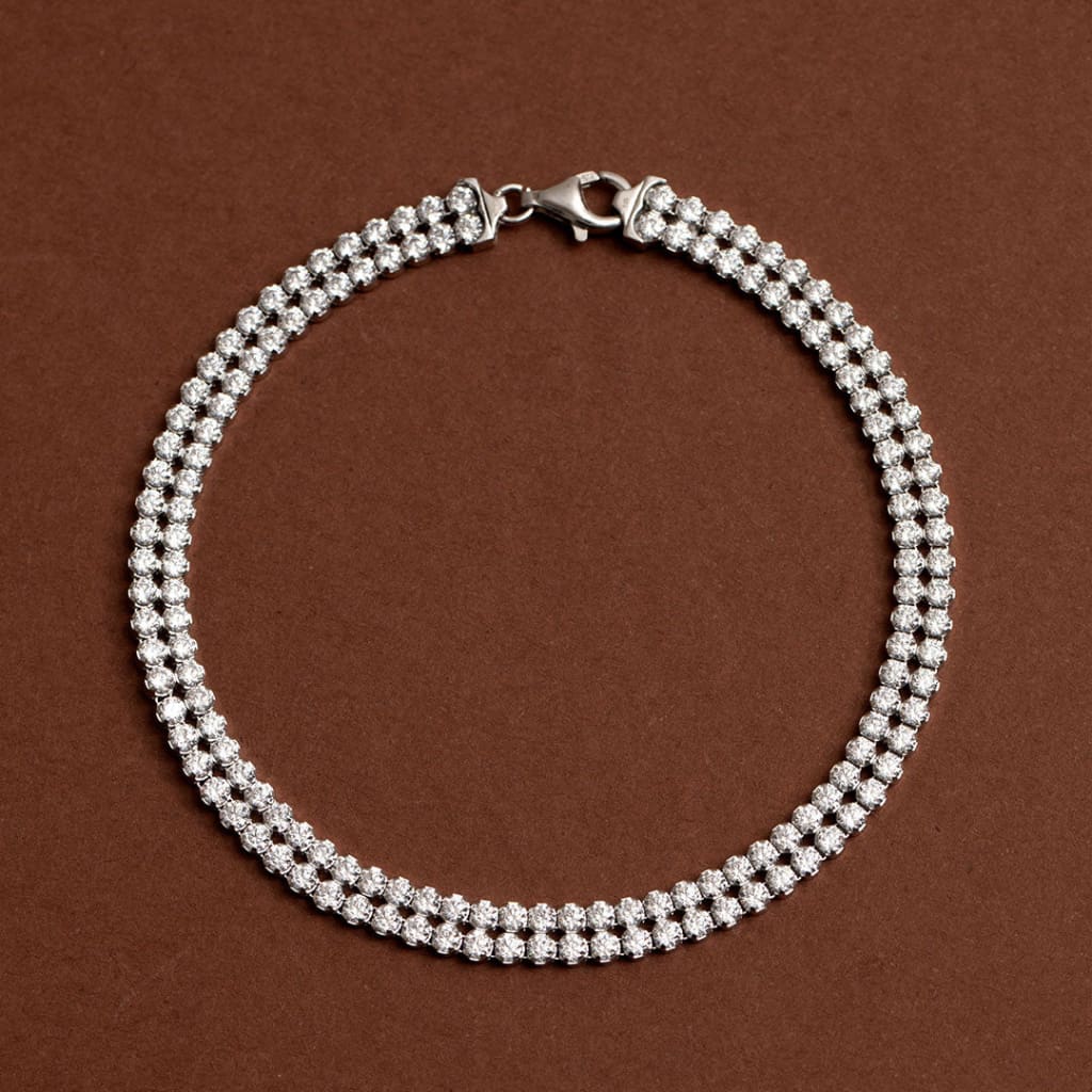 Double Sparkle Line Bracelet | Sterling Silver