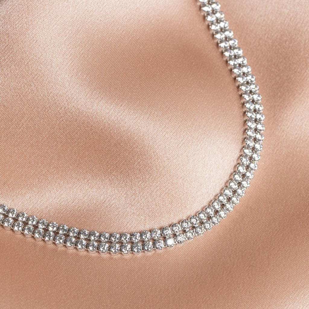 Double Sparkle Line Necklace | Sterling Silver - Bracelet