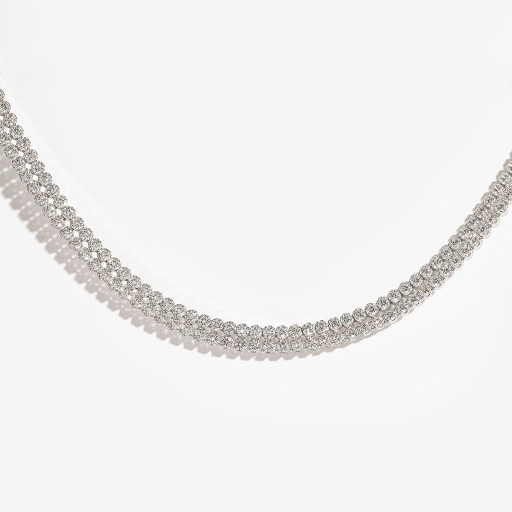 Double Sparkle Line Necklace | Sterling Silver - Bracelet