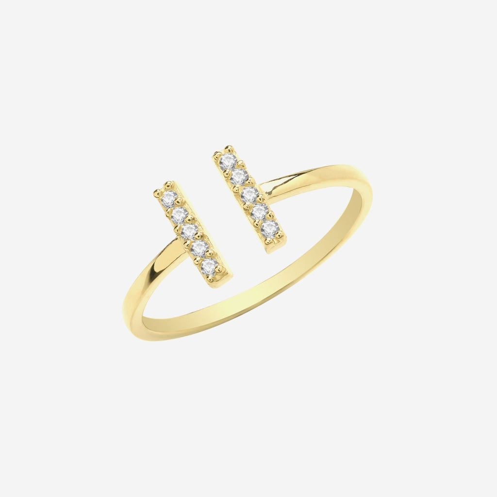 Double T-Bar Ring | 9ct Gold