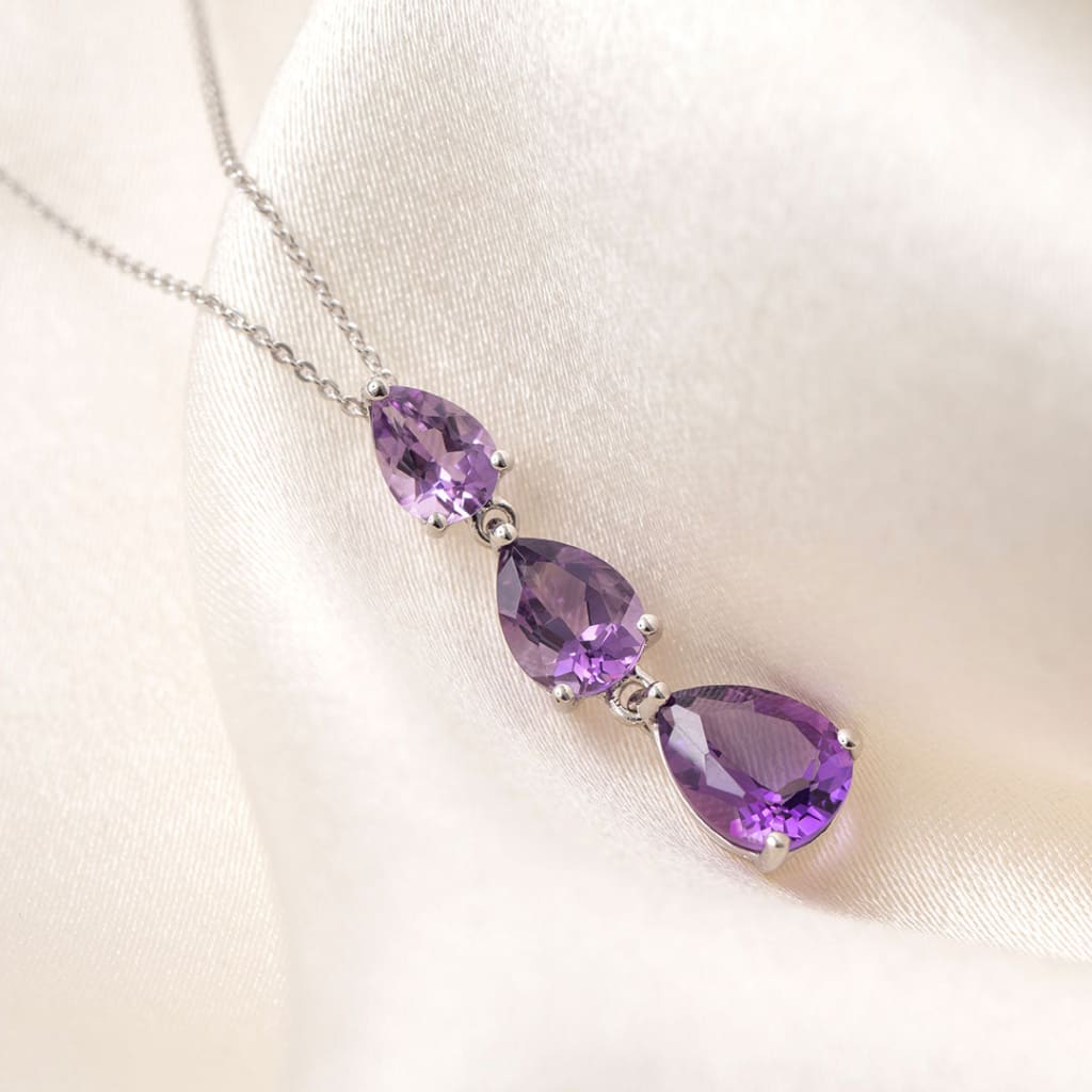 Draíocht | Amethyst Necklace in 9ct White Gold - Necklace