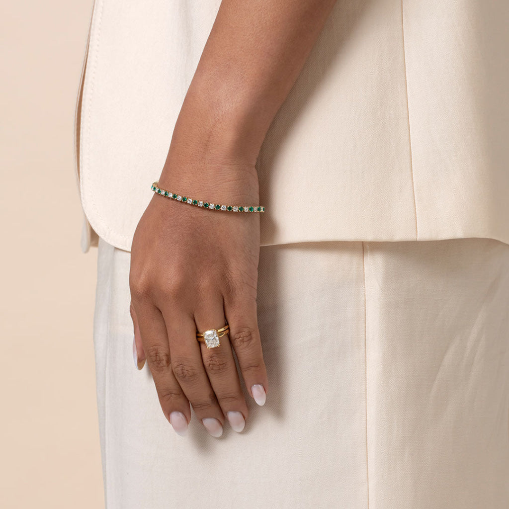 DREAM - Emerald | Lab Grown Diamond Tennis Bracelet in 10ct