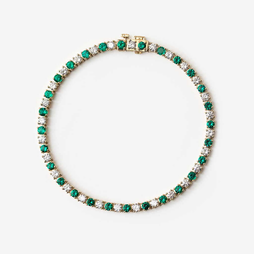 DREAM - Emerald | Lab Grown Diamond Tennis Bracelet in 10ct