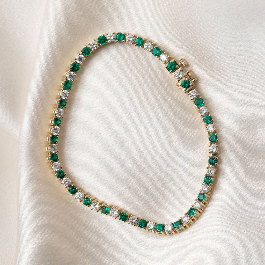 DREAM - Emerald | Lab Grown Diamond Tennis Bracelet in 10ct