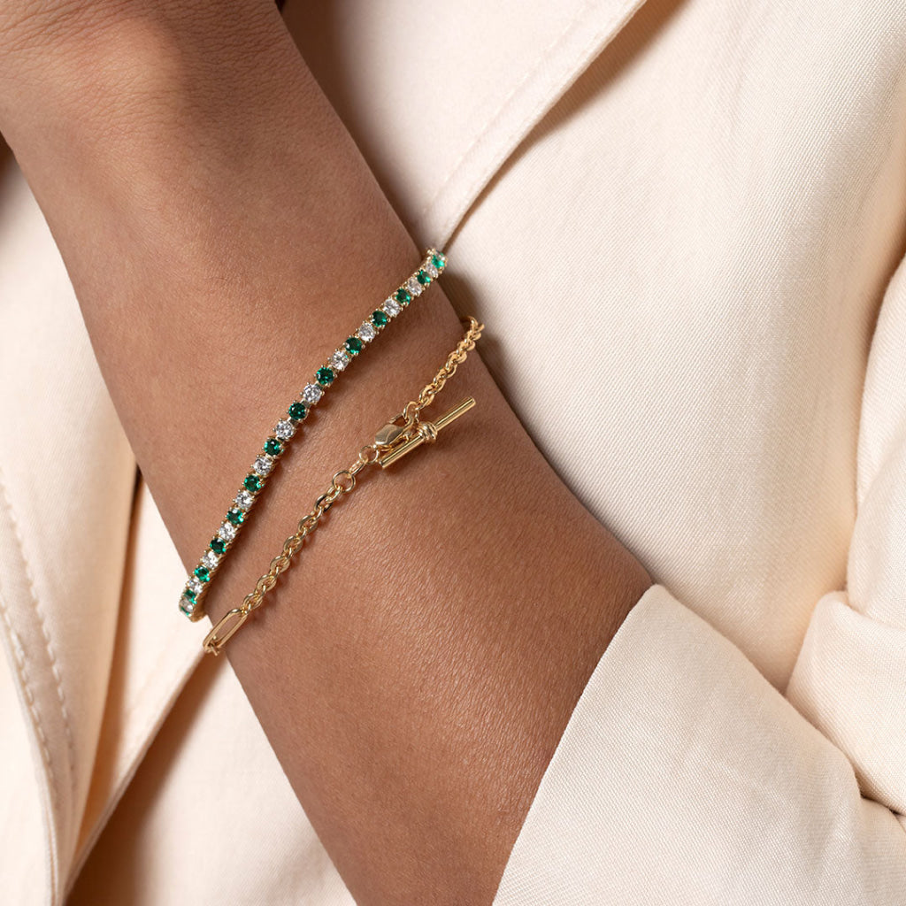 DREAM - Emerald | Lab Grown Diamond Tennis Bracelet in 10ct