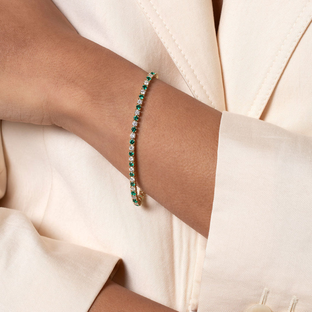 DREAM - Emerald | Lab Grown Diamond Tennis Bracelet in 10ct