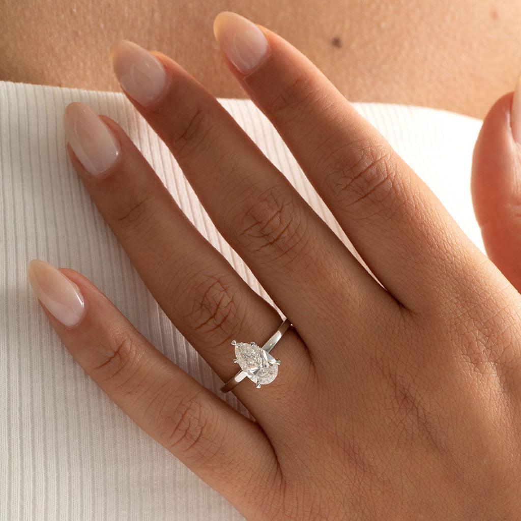 DREAM | Pear Solitaire Lab Diamond Set in Platinum 1.58ct