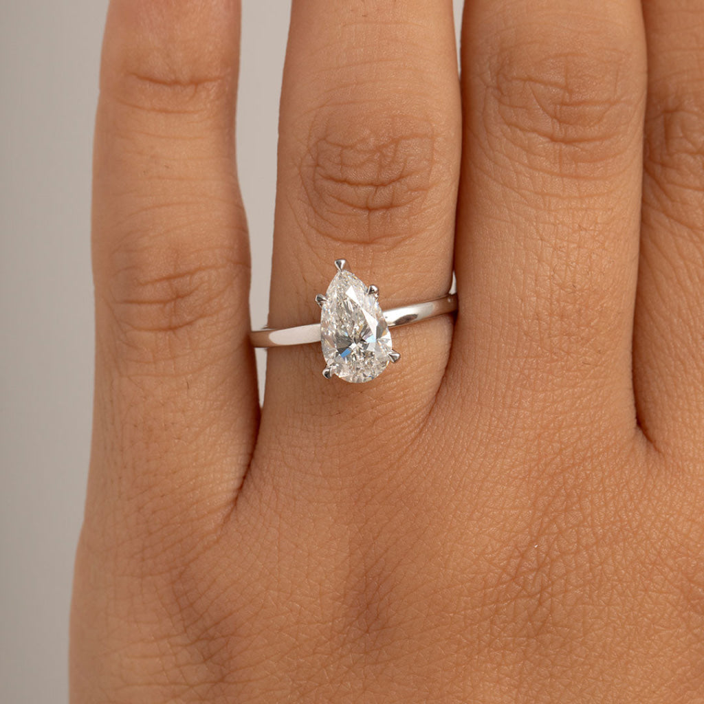 DREAM | Pear Solitaire Lab Diamond Set in Platinum 1.58ct