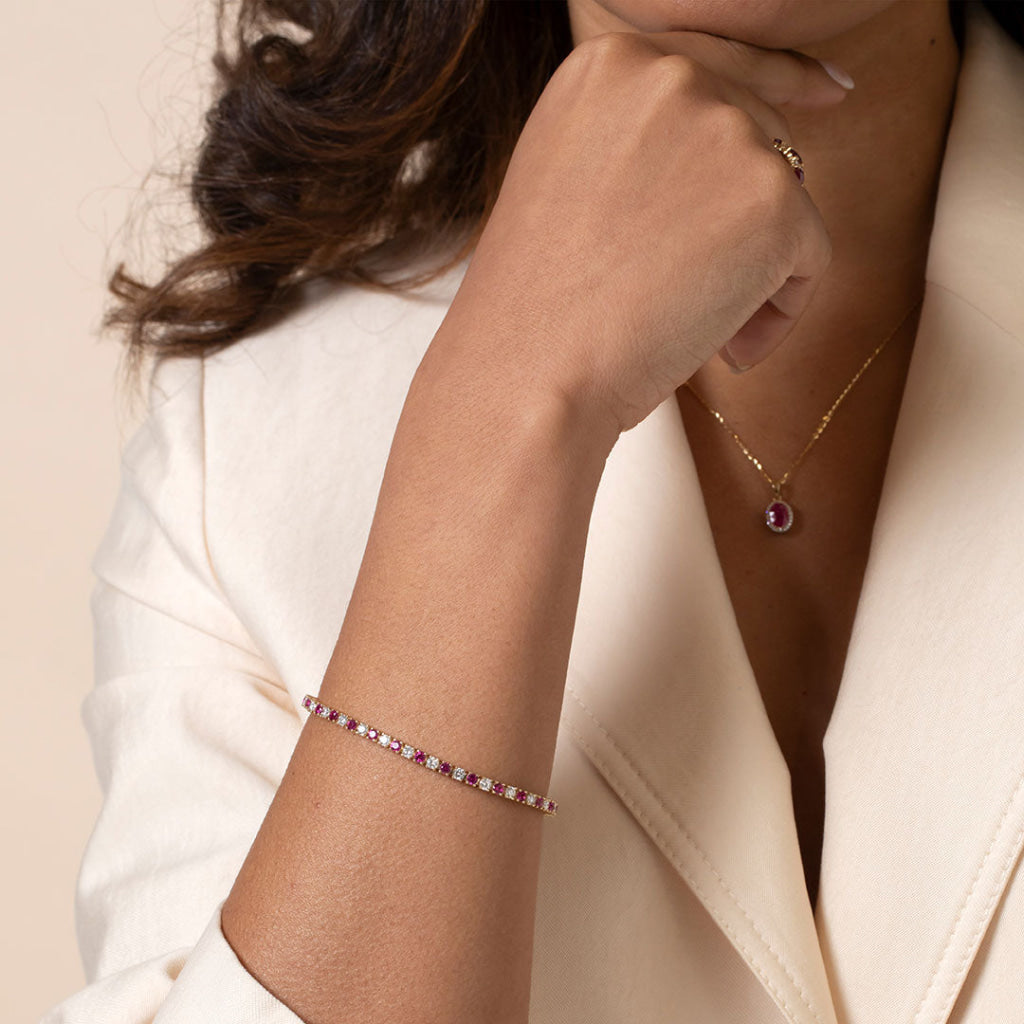 DREAM - Ruby | Lab Grown Diamond Tennis Bracelet in 10ct