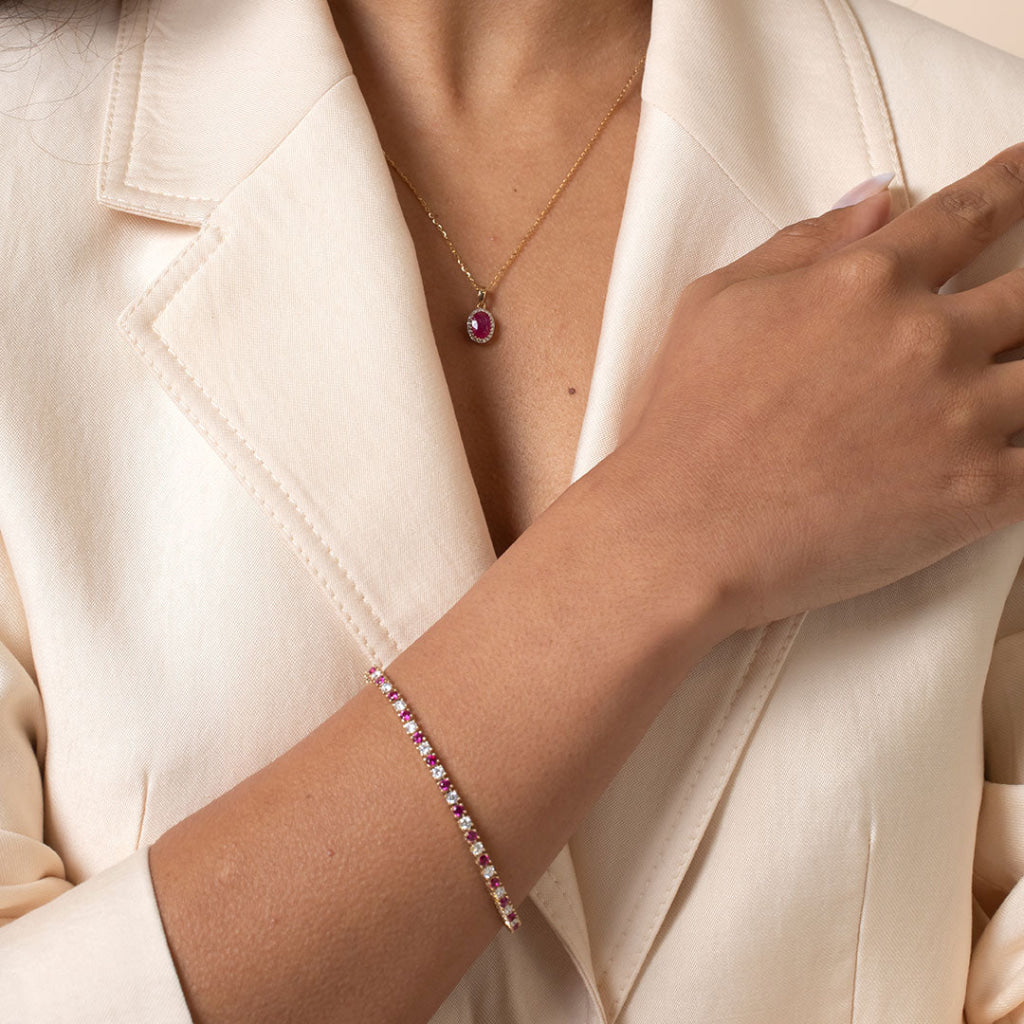 DREAM - Ruby | Lab Grown Diamond Tennis Bracelet in 10ct