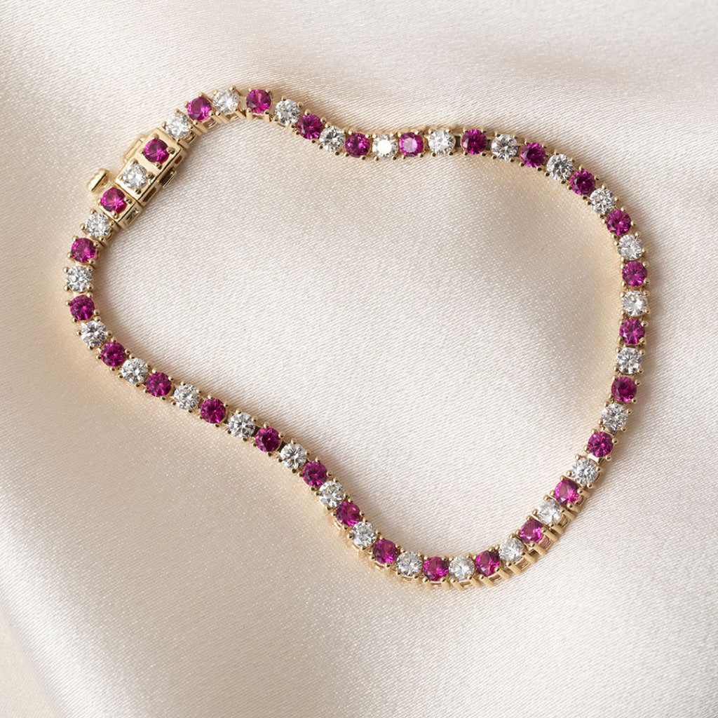 DREAM - Ruby | Lab Grown Diamond Tennis Bracelet in 10ct