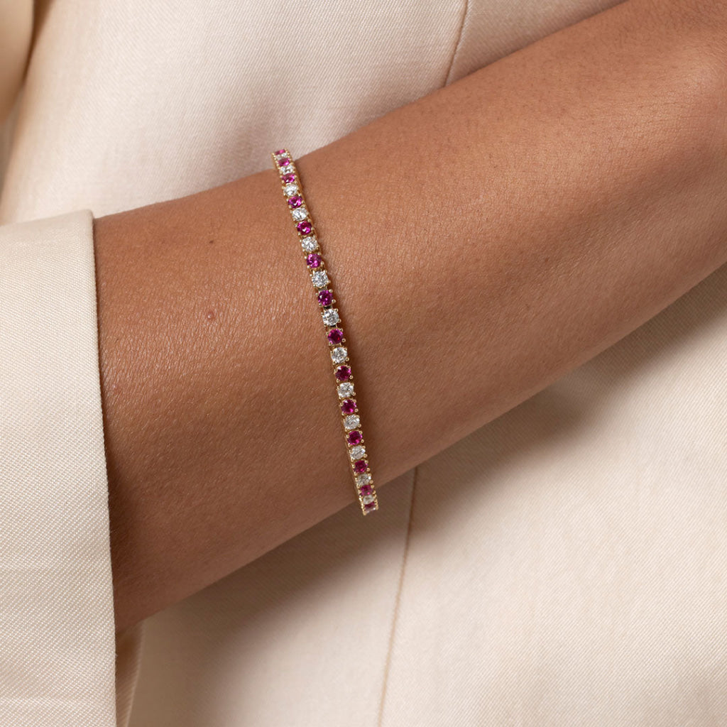 DREAM - Ruby | Lab Grown Diamond Tennis Bracelet in 10ct
