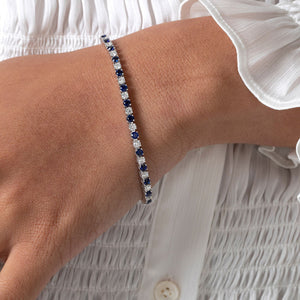 DREAM - Sapphire | Lab Grown Diamond Tennis Bracelet in 9ct White Gold