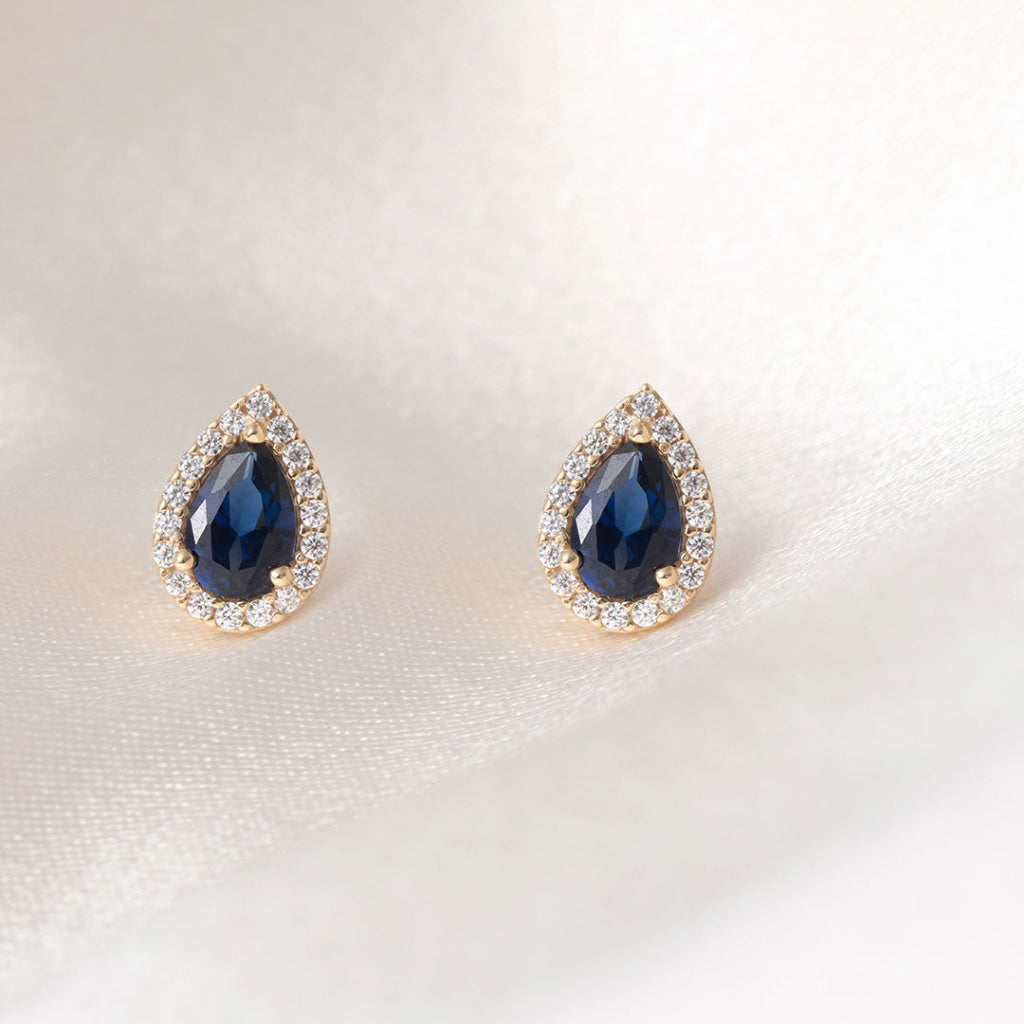 Drop of Colour Earrings Blue | 9ct Gold