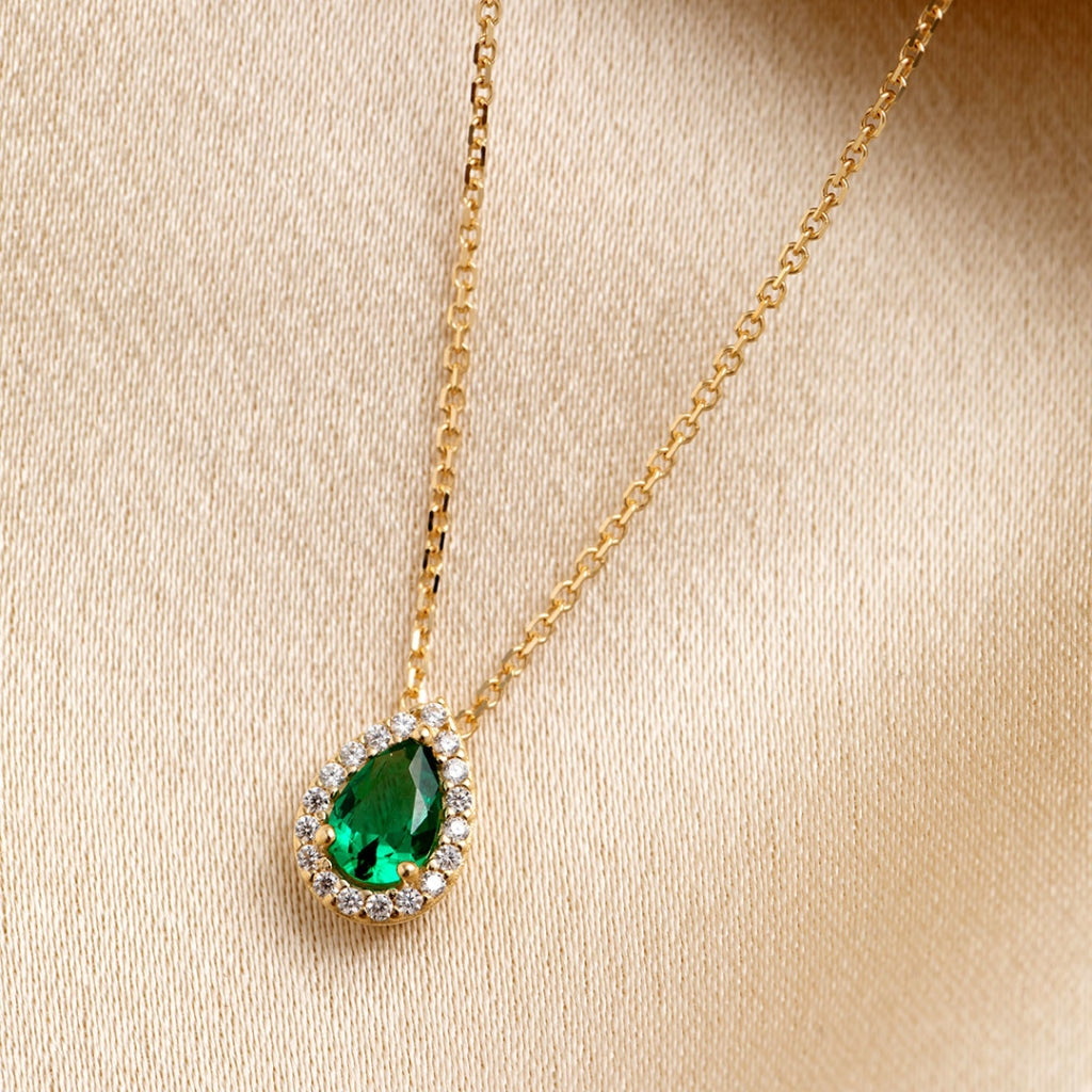 DROP OF COLOUR NECKLACE Green - 9ct gold 11