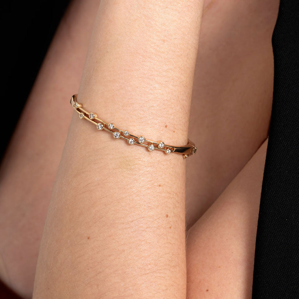 Droplets Diamond Bangle | 9ct Gold - Bracelet