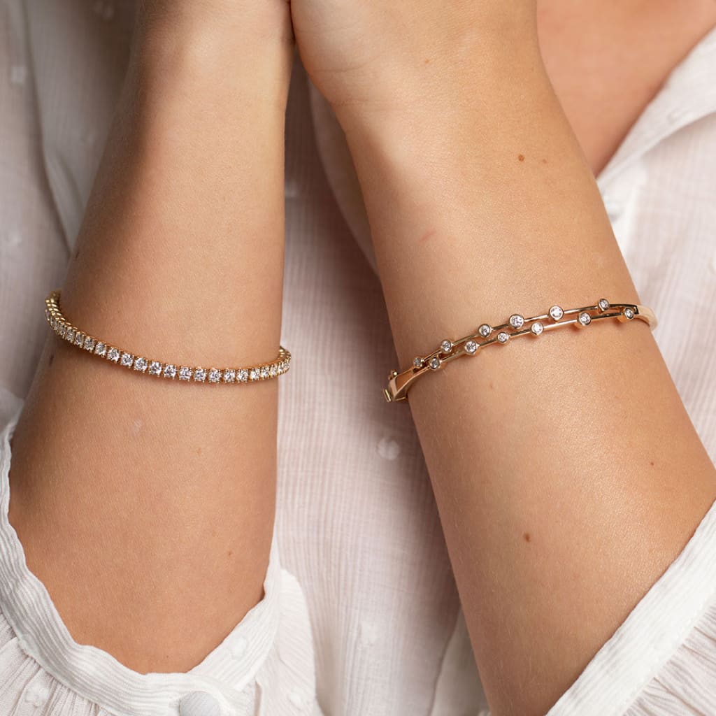 Droplets Diamond Bangle | 9ct Gold