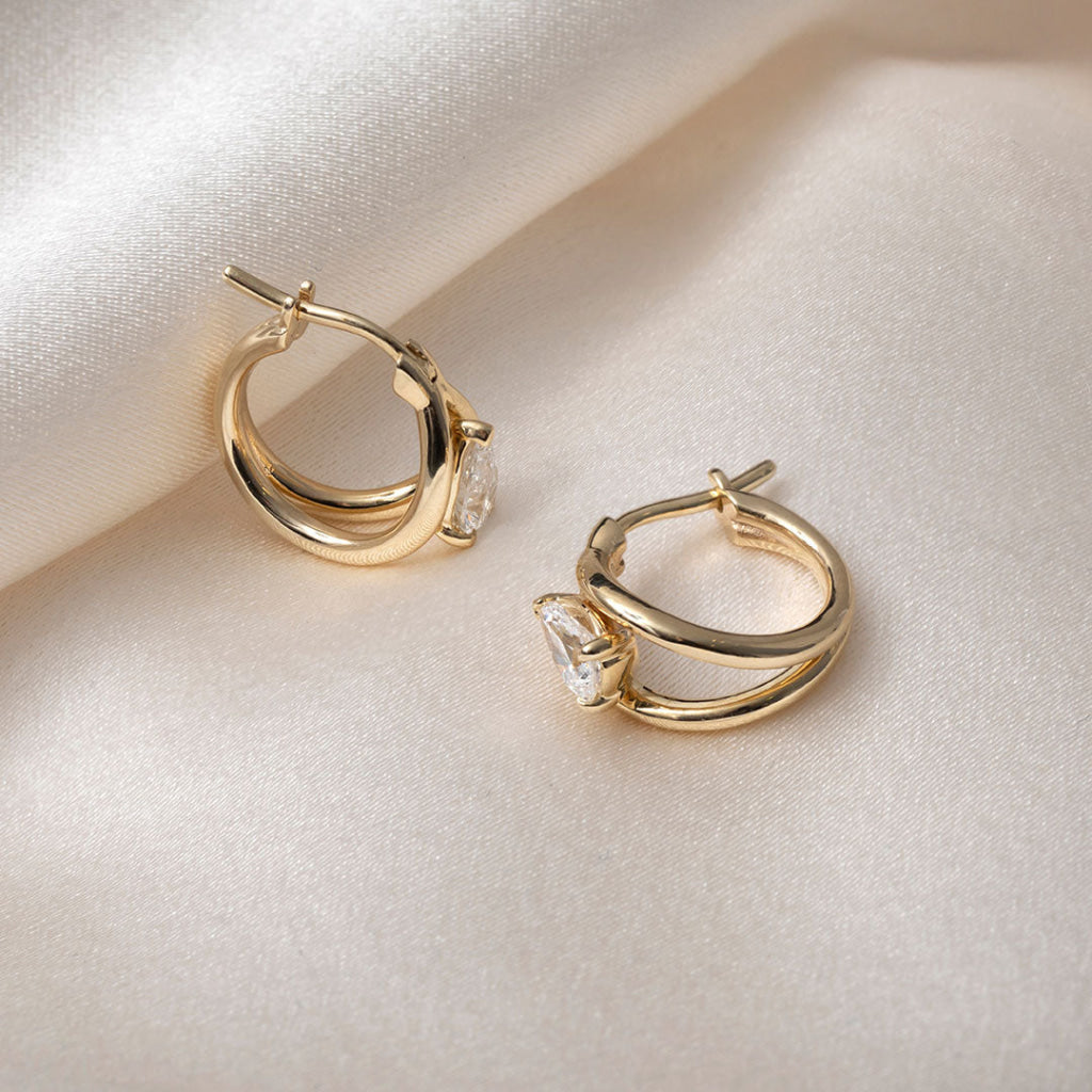 DUAL | Lab Grown Diamond Hoop Earrings in 9ct Gold
