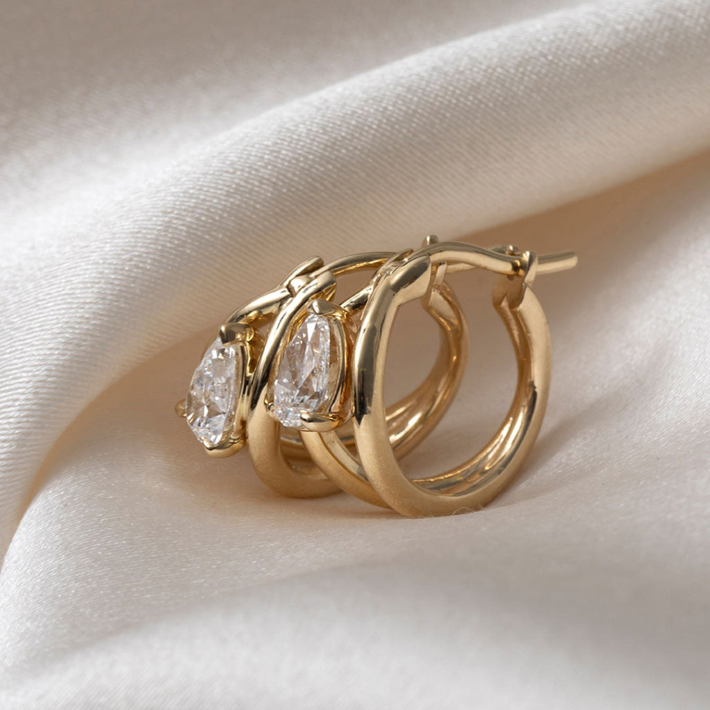 DUAL | Lab Grown Diamond Hoop Earrings in 9ct Gold