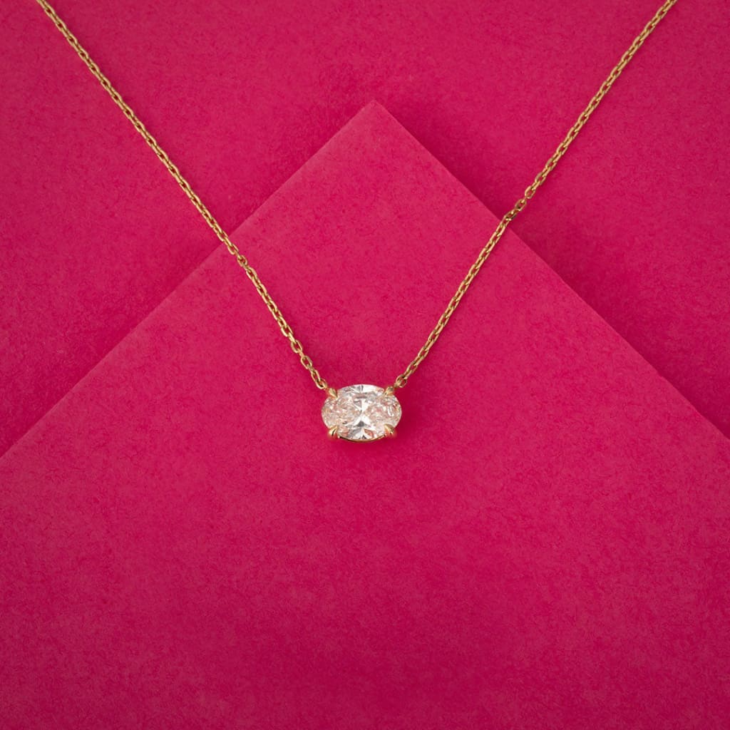 Duchess Oval Lab Grown Diamond Necklace | 18ct Gold