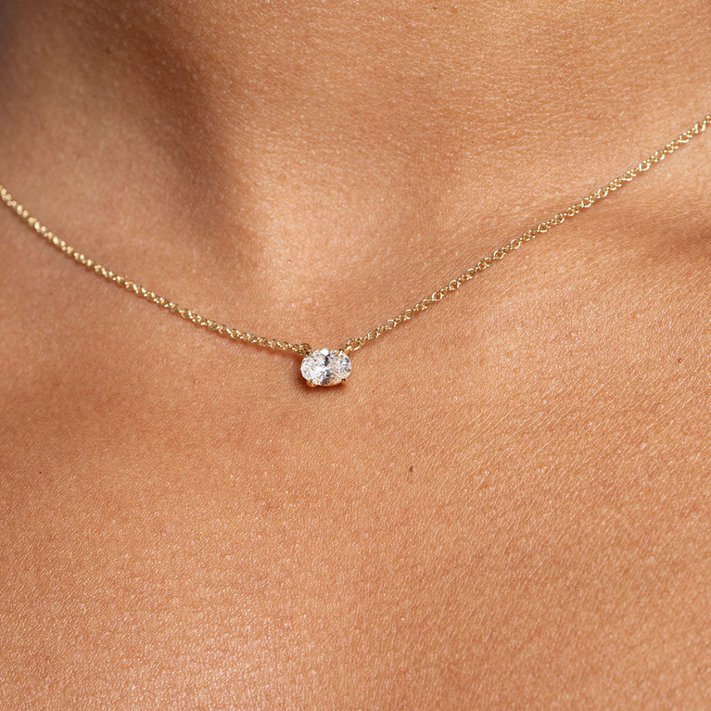 DUCHESS Oval | Lab Grown Diamond Necklace in 18ct Gold