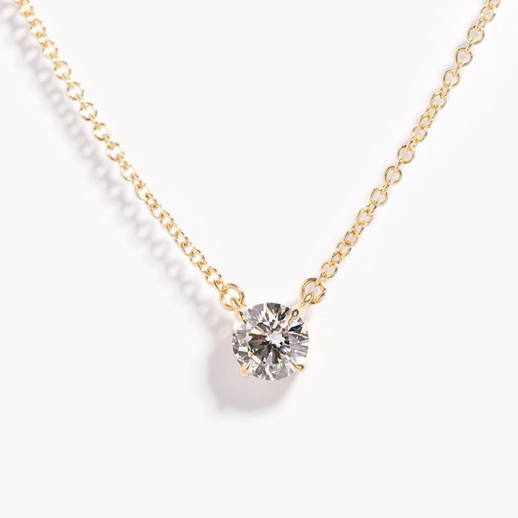 Gold lab grown diamond necklace Duchess Round 0.56ct