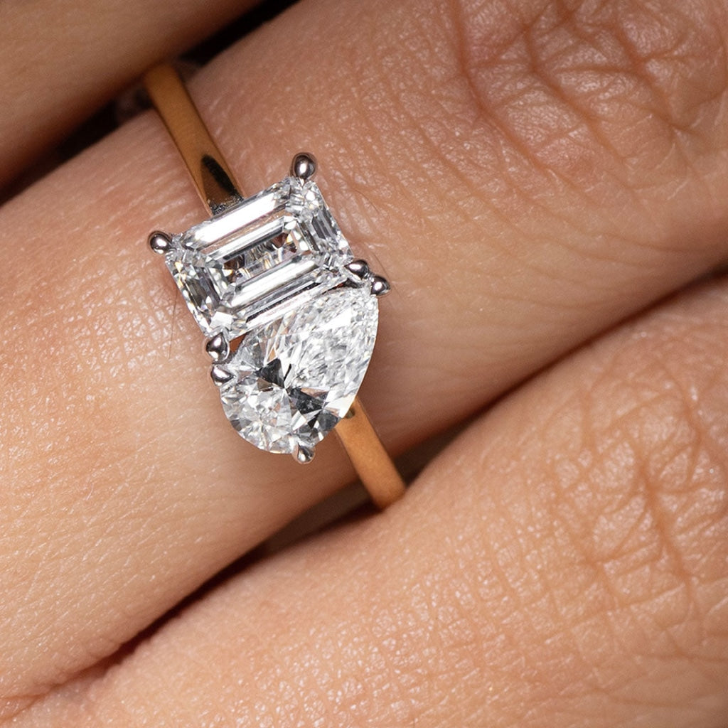 DUET 1.70ct | Lab Grown Diamond Engagement Ring -Toi et Moi Rings