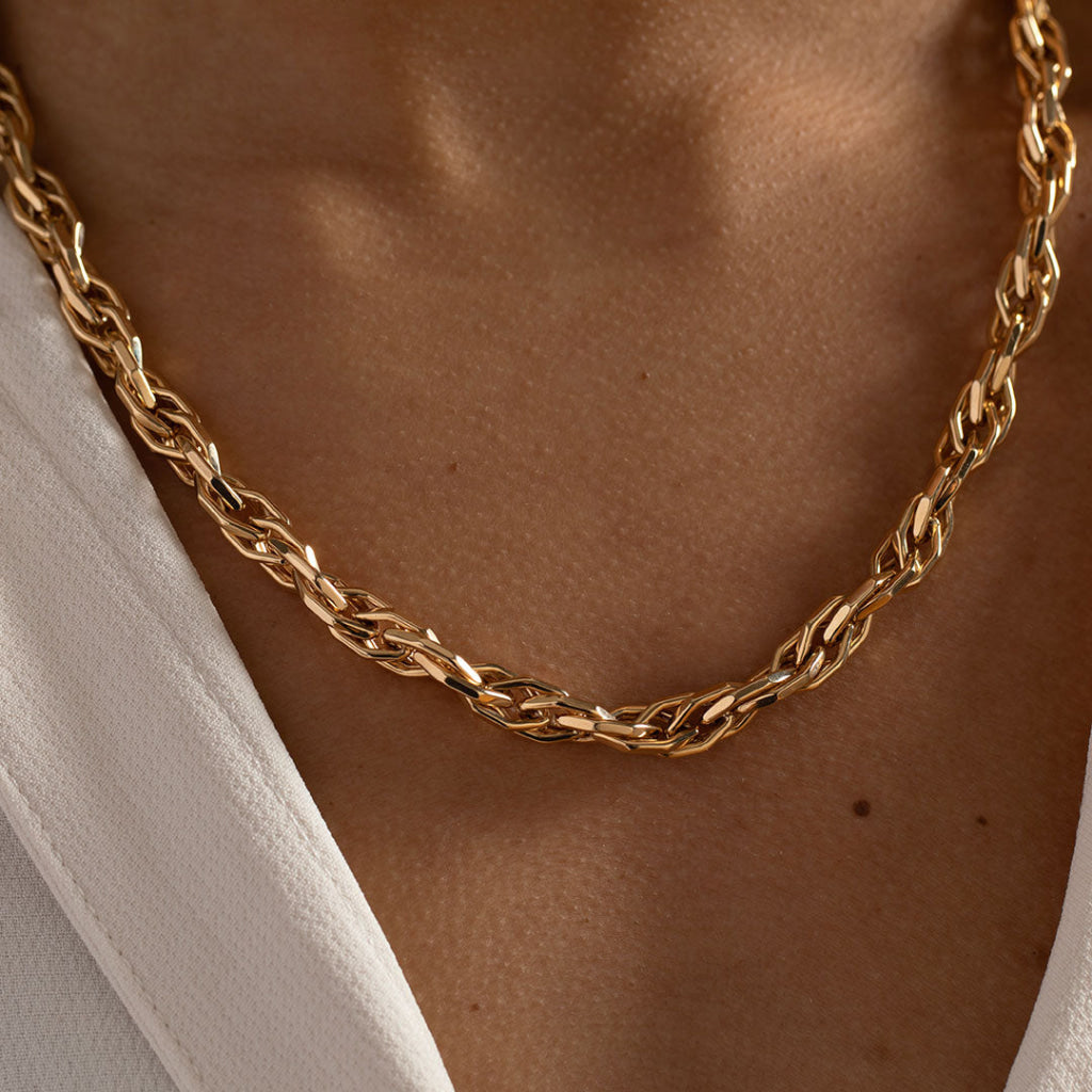 Duffle | 9ct Gold Fancy Link Chain - Necklace