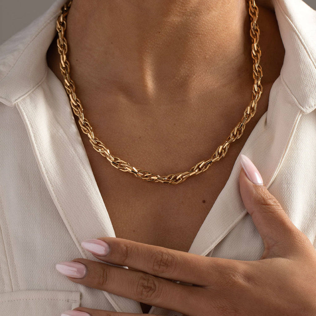 Duffle | 9ct Gold Fancy Link Chain - Necklace