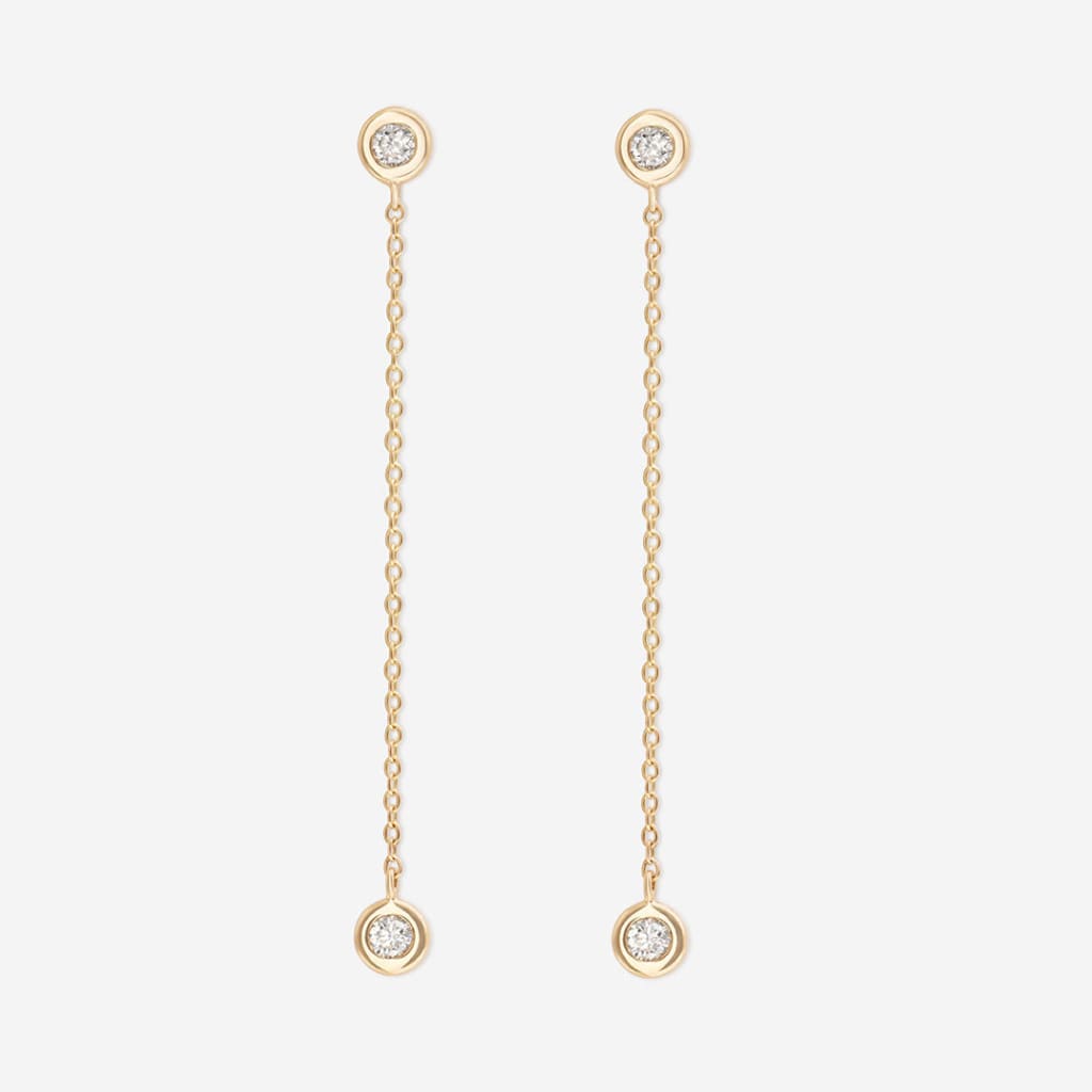 DUPLE | Diamond Drop Earrings in 9ct Gold