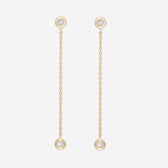 drop diamond earring in yellow gold
