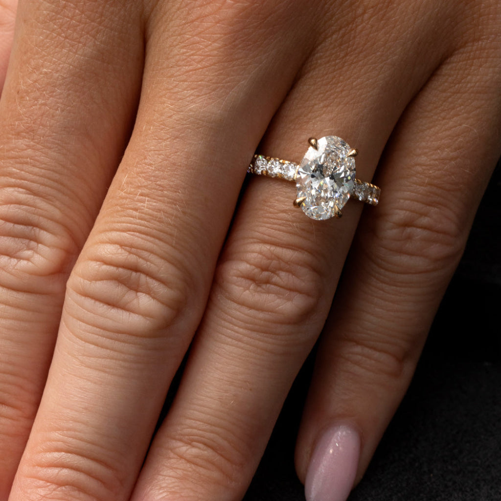 DYNASTY 3.90ct | Oval Solitaire Lab Grown Diamond Engagement Ring in 18ct Gold