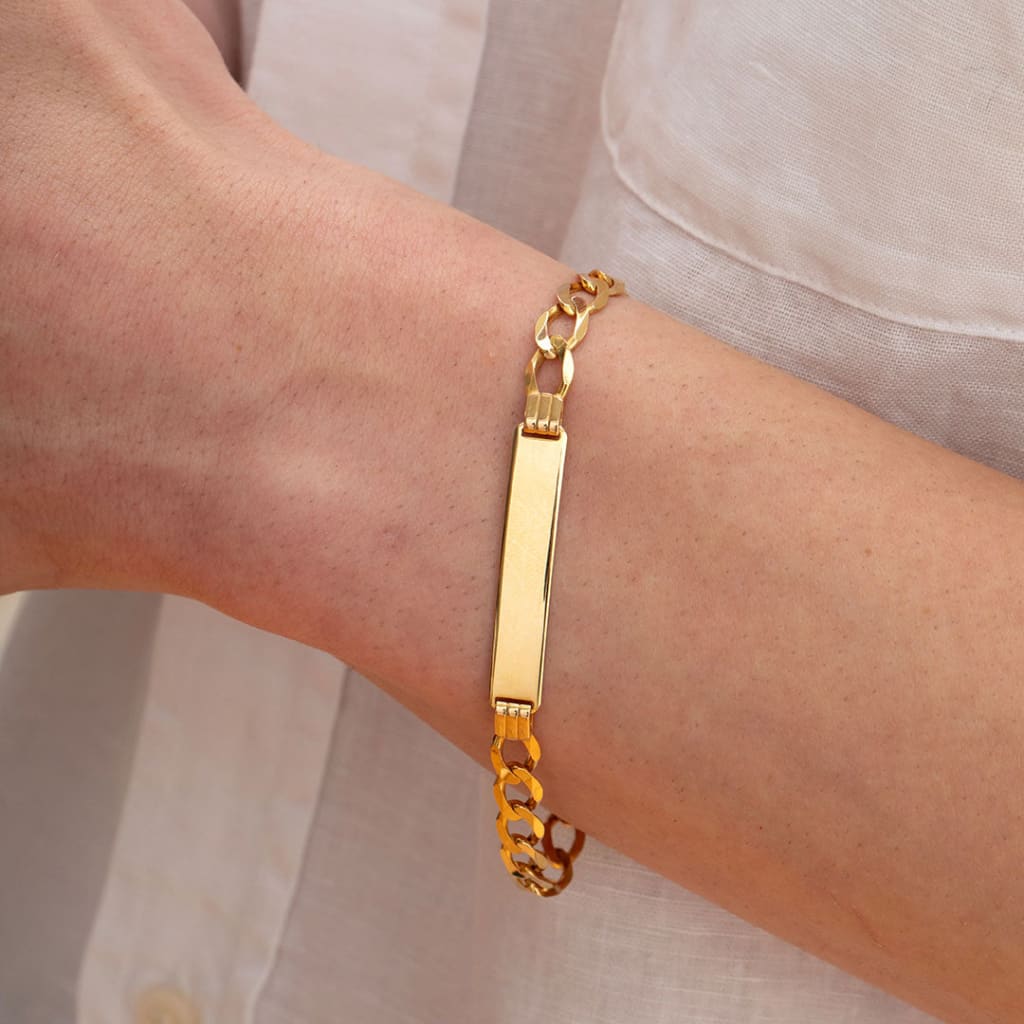 Curb Link Identity Bracelet | 9ct Gold - Bracelet