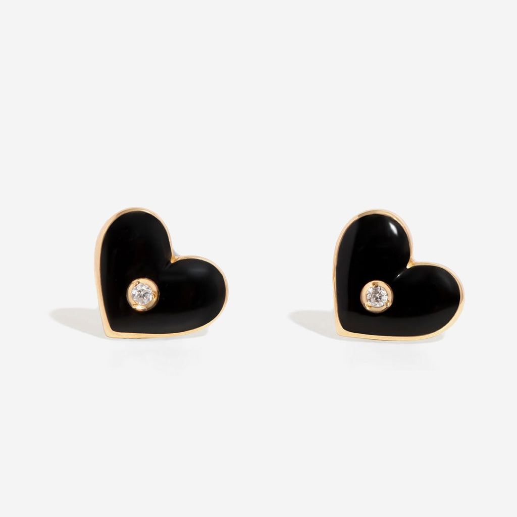 ebony diamond heart earrings 2