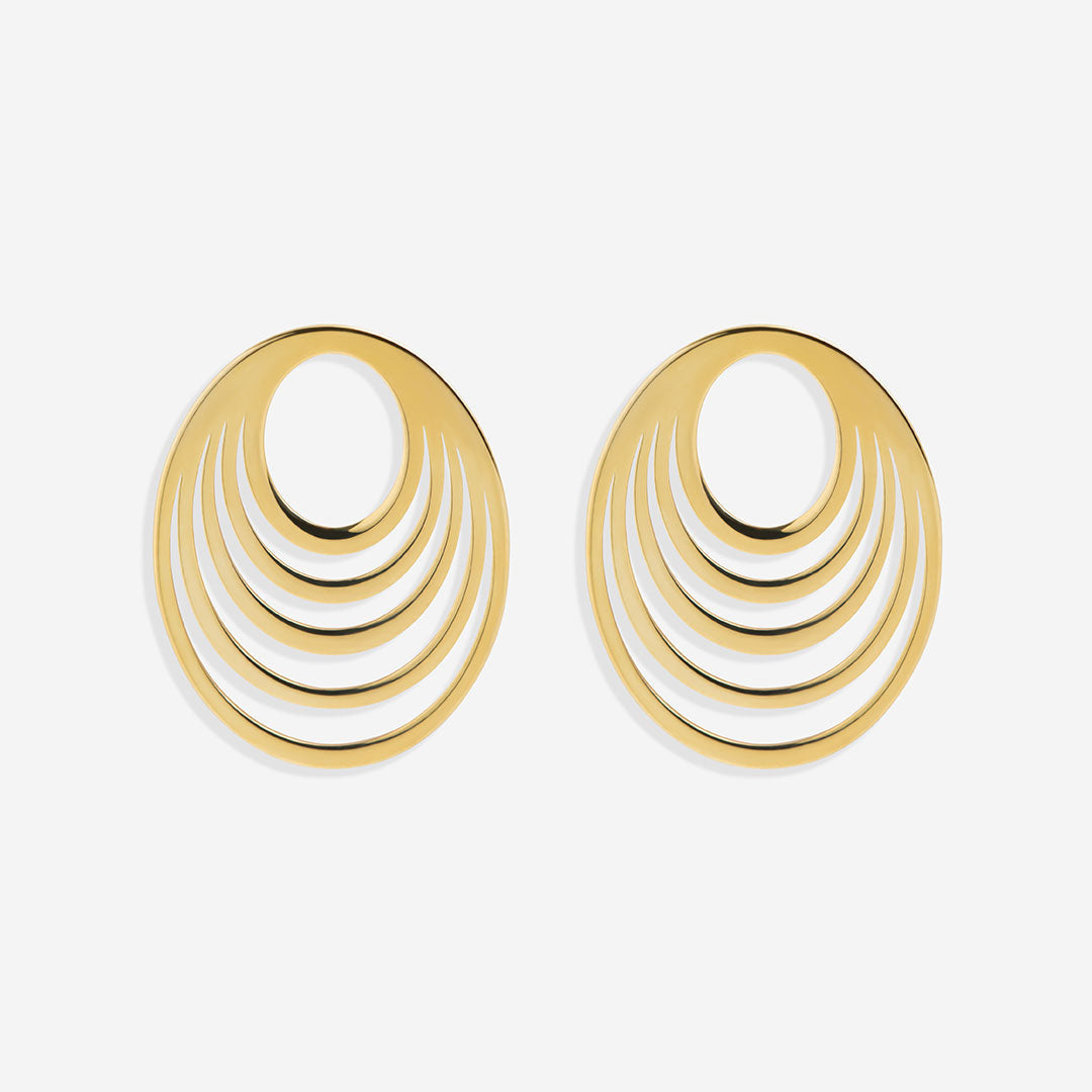 Eclipse earrings on white background