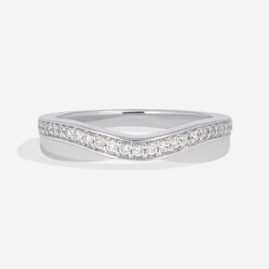 EDNA | Diamond Wedding Ring in 18ct White Gold