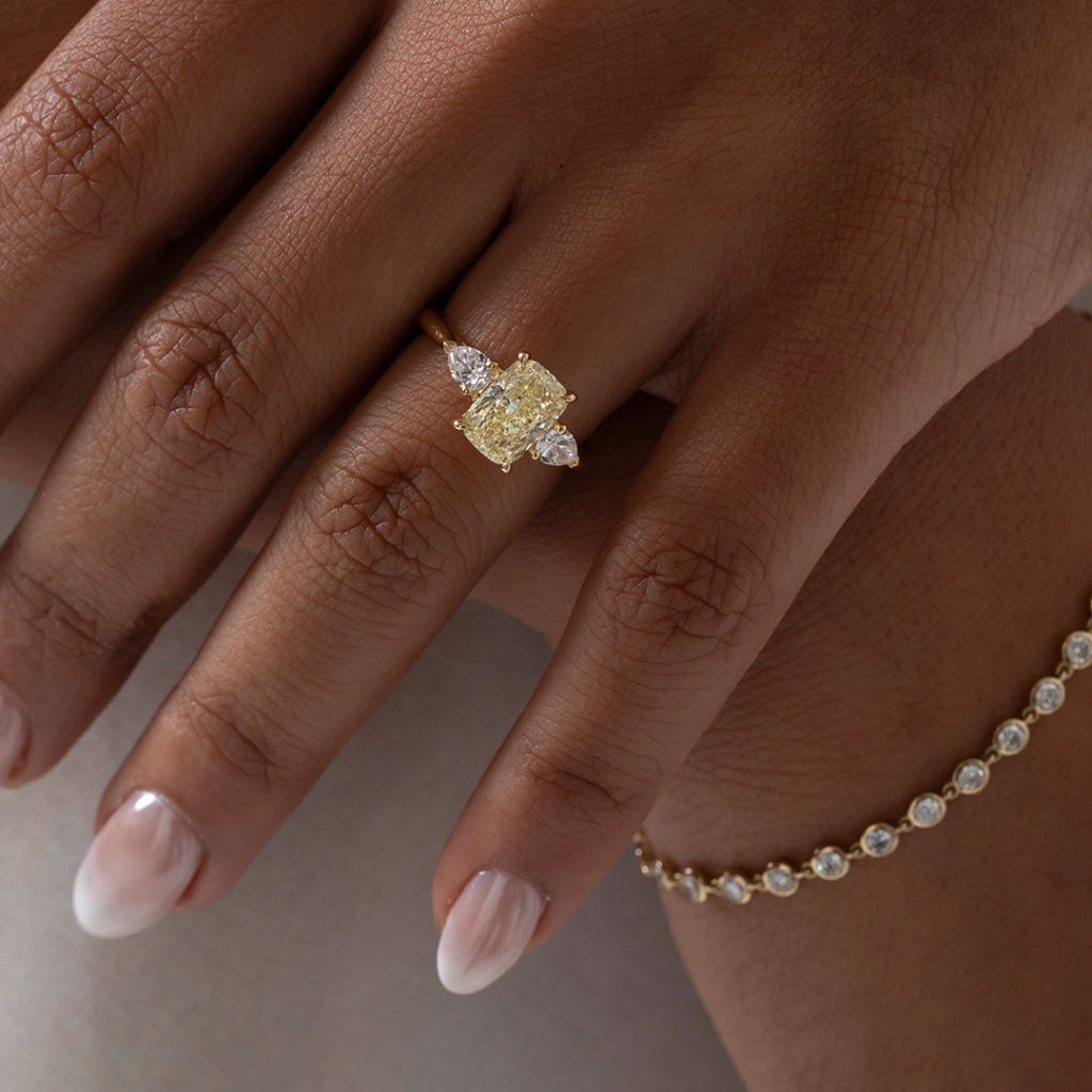 ELAINE | Lab Grown Yellow Diamond Engagement Ring in 18ct