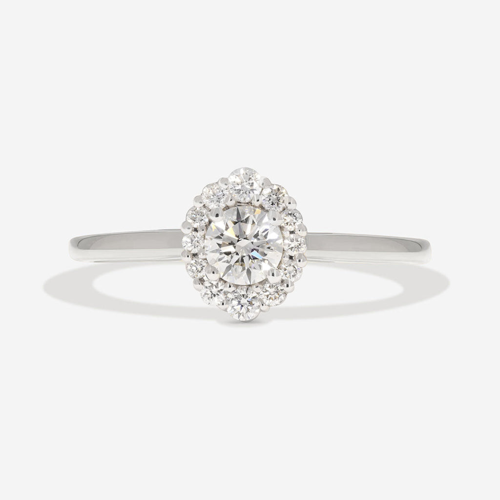 ELARA 0.44ct | Round Halo Natural Diamond Engagement Ring