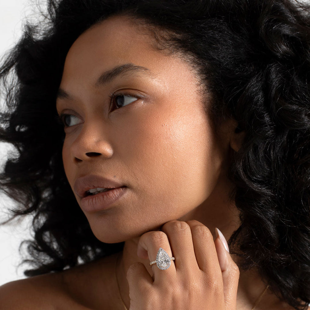 ELEANOR 3.50ct | Pear Halo Lab Grown Diamond Engagement