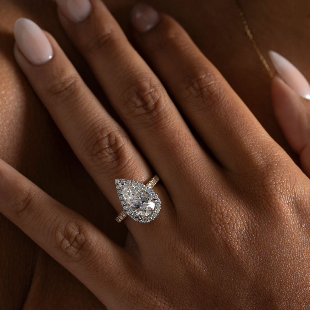 ELEANOR 3.50ct | Pear Halo Lab Grown Diamond Engagement