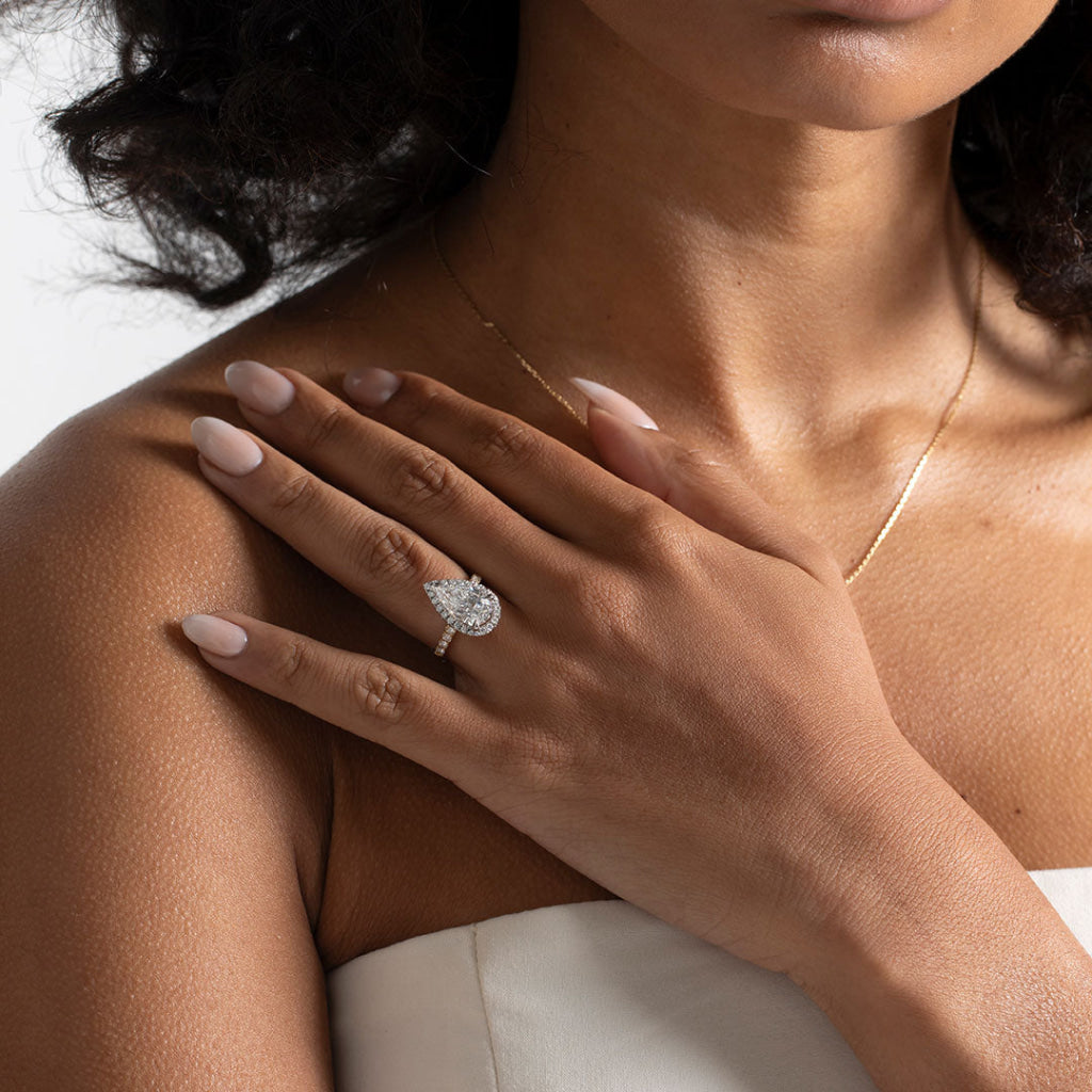ELEANOR 3.50ct | Pear Halo Lab Grown Diamond Engagement