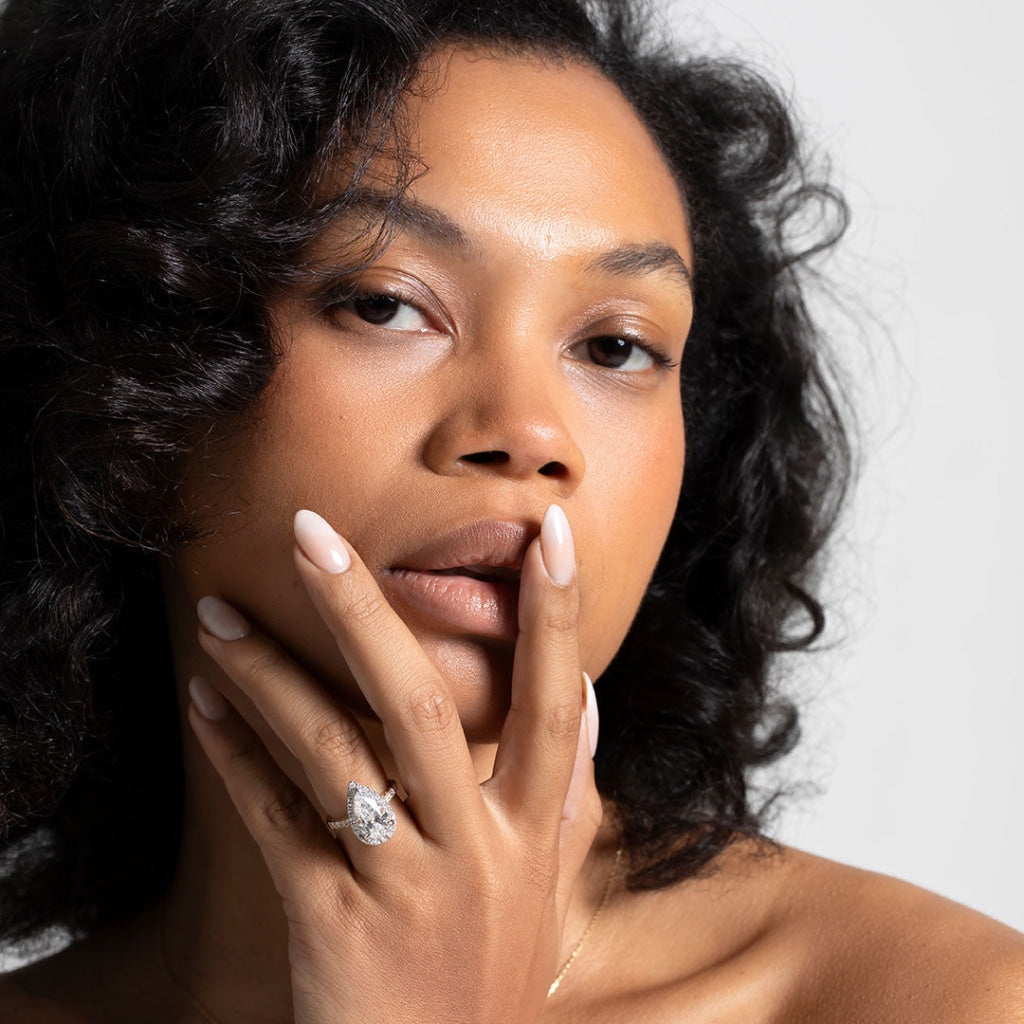 ELEANOR 3.50ct | Pear Halo Lab Grown Diamond Engagement