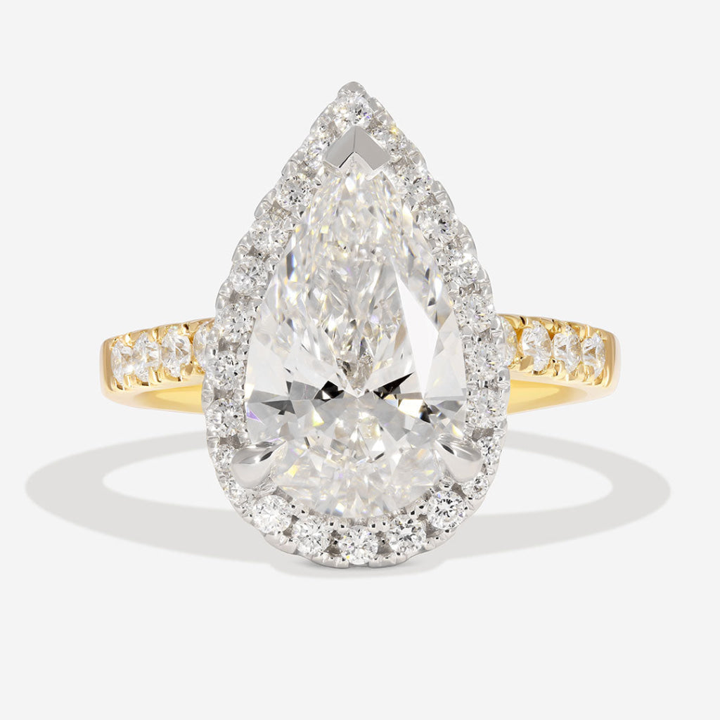 Eleanor | Pear Halo Lab Grown Diamond Engagement Ring