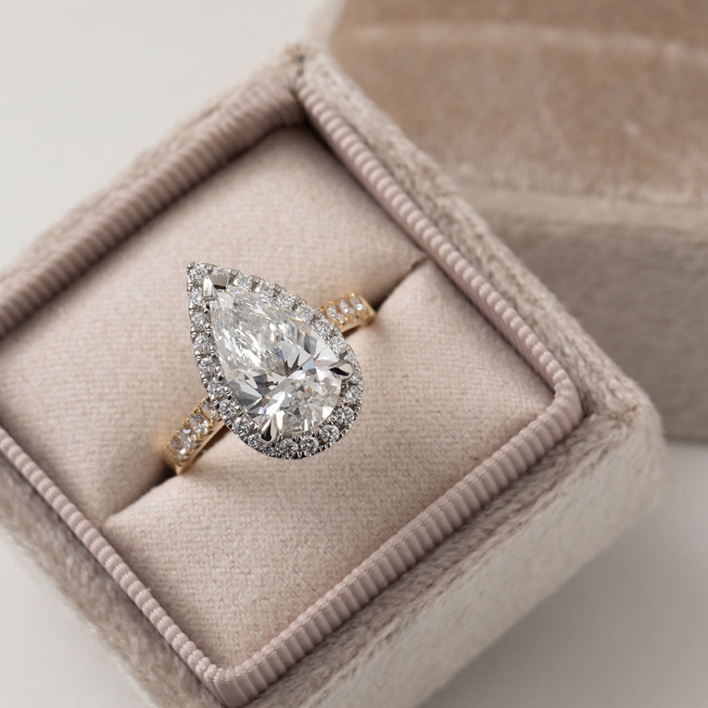 Eleanor | Pear Halo Lab Grown Diamond Engagement Ring