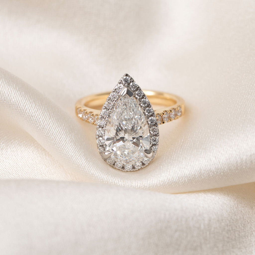 Eleanor | Pear Halo Lab Grown Diamond Engagement Ring