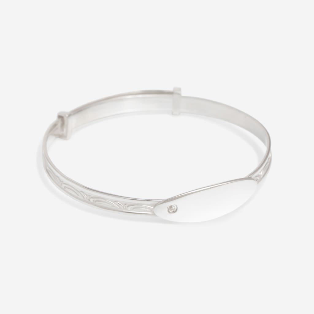 Elegant Sparkle - Baby Bangle | Free Engraving